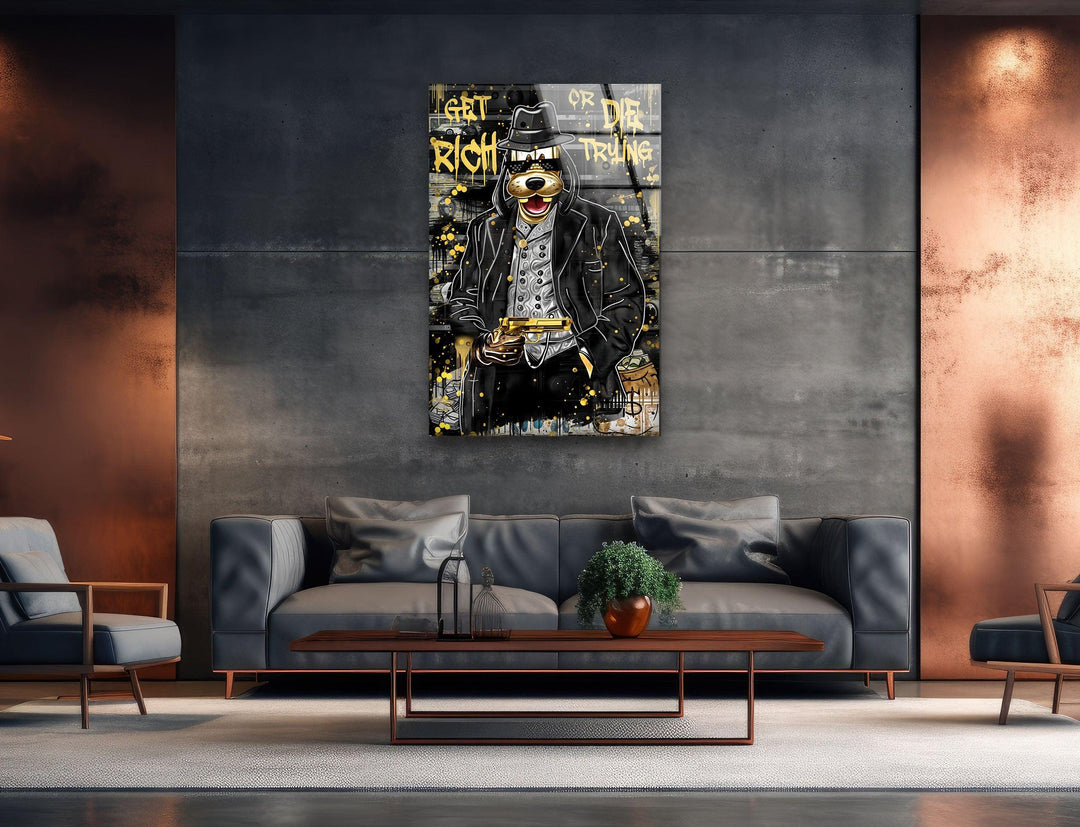 Lucky Gangster Glass Wall Art photo print on glass, prints on glass wall art
