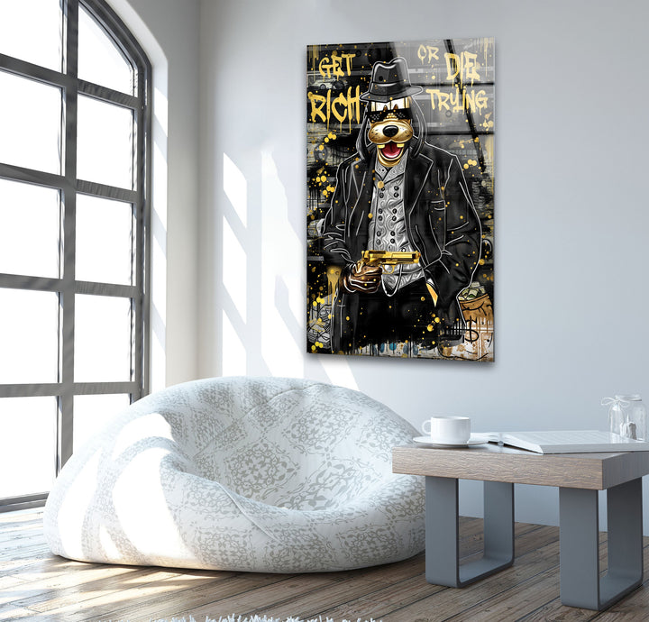 Lucky Gangster Glass Wall Art picture on glass wall art, photos printed on glass

