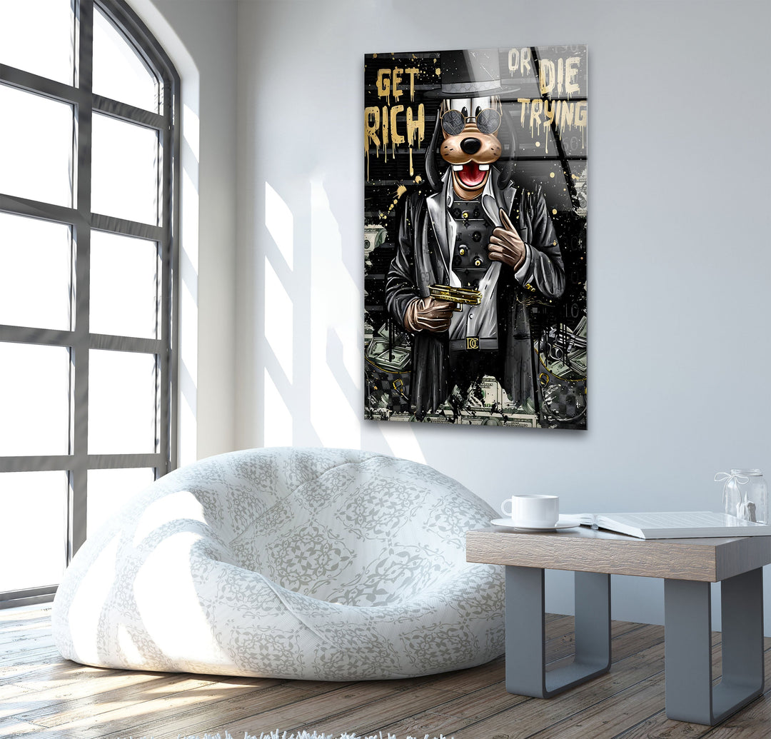 Lucky Gangster Dog Glass Wall Art Glass Printing Wall Art, Print photos on glass
