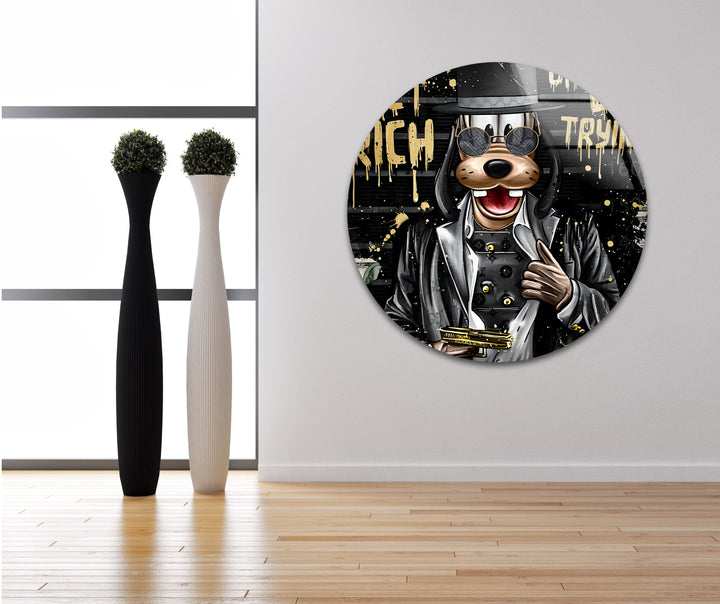 Lucky Gangster Dog Glass Wall Art large glass photo prints, glass wall photos
