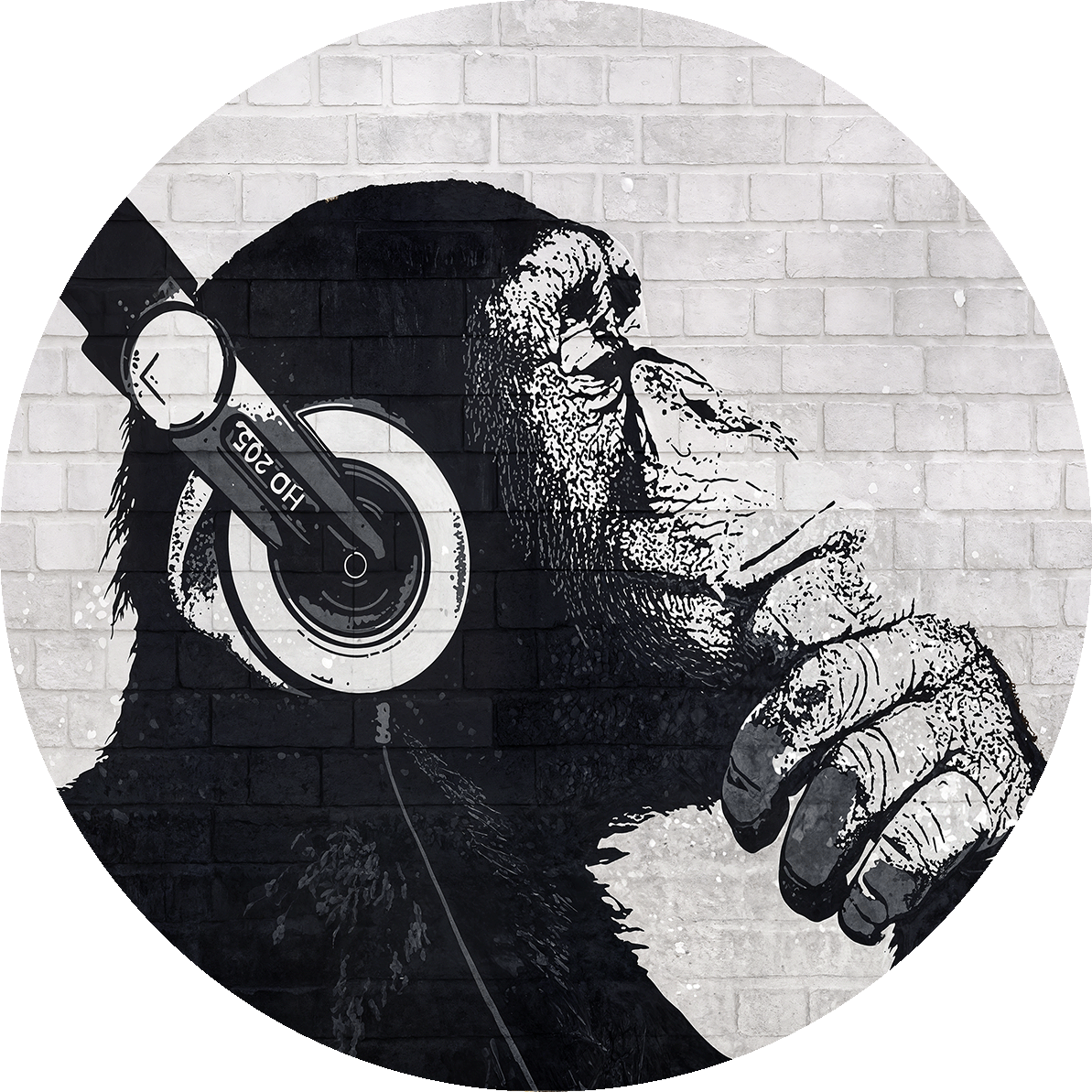 Banksy Dj Monkey Headphones | Banksy Street Art Decor – MyPhotoStation