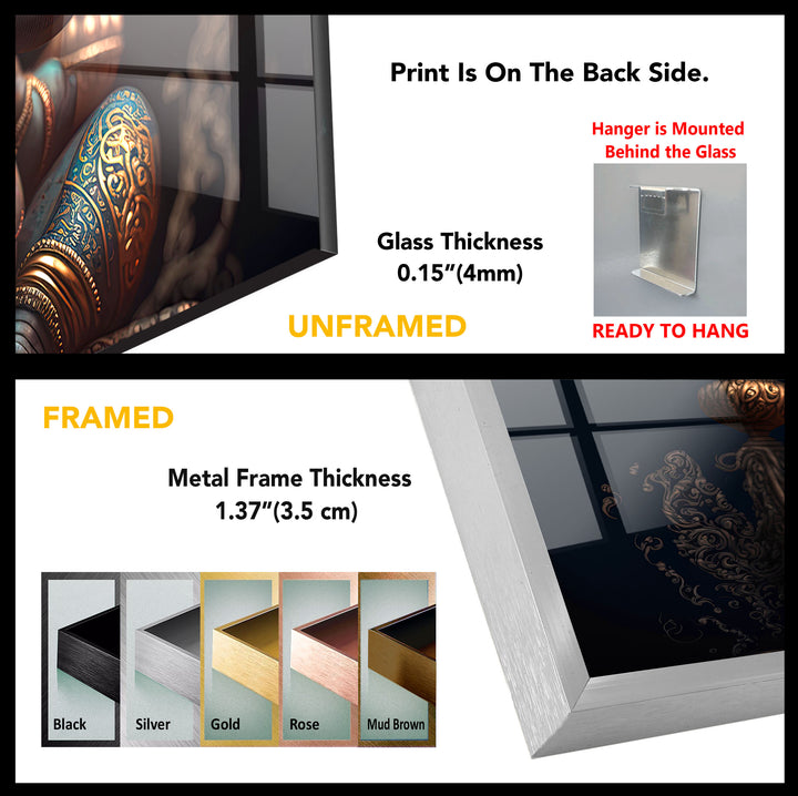 Royal Ganesha Wall Art – Luxurious Hindu Deity Glass Print Décor