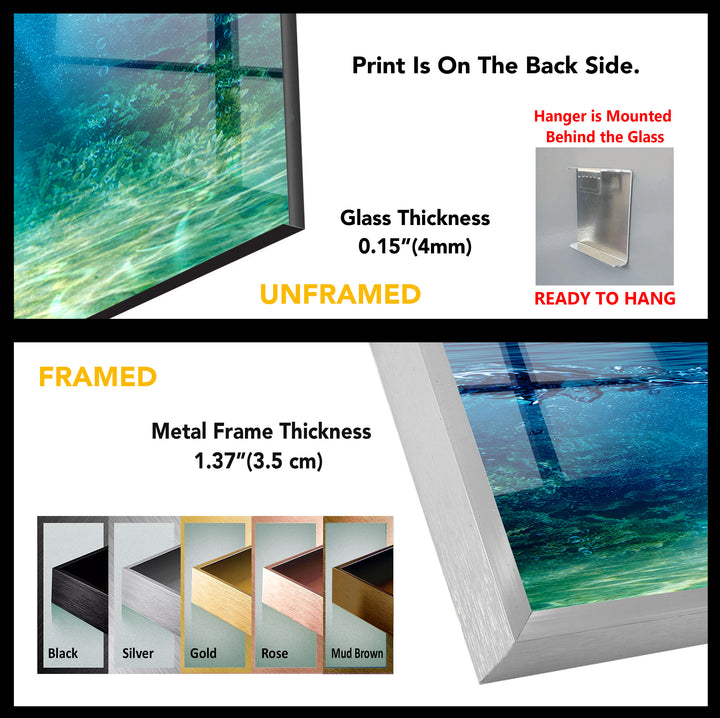 Tropical Island & Ocean Wall Art – Above and Below Water Glass Print