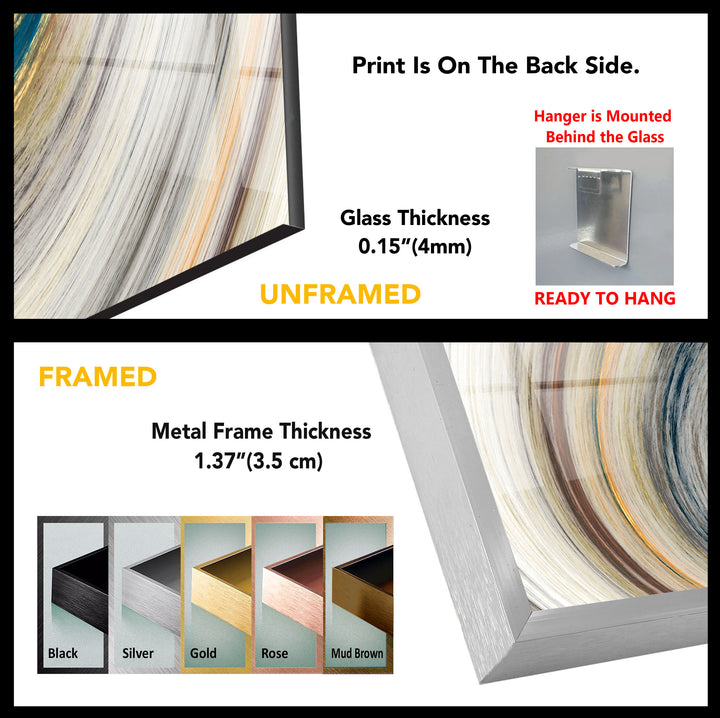 Golden Spiral Vortex Wall Art – Modern Abstract Swirl Glass Print