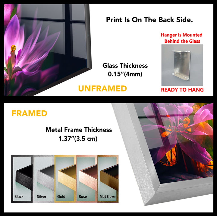 Colorful Buddha Wall Art – Floral Enlightenment Glass Print