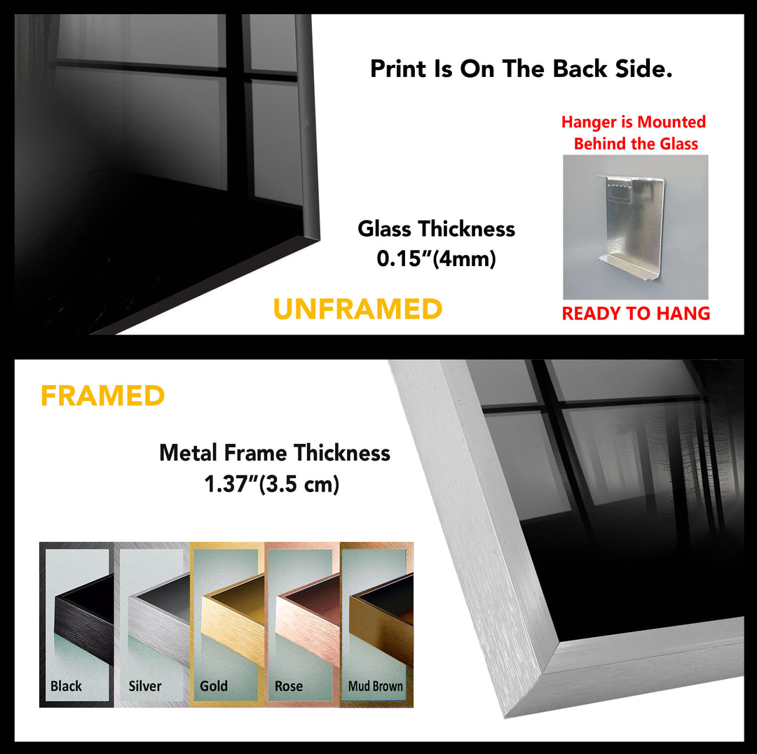 Foggy Forest Black and White Wall Art – Minimalist Glass Print Decor