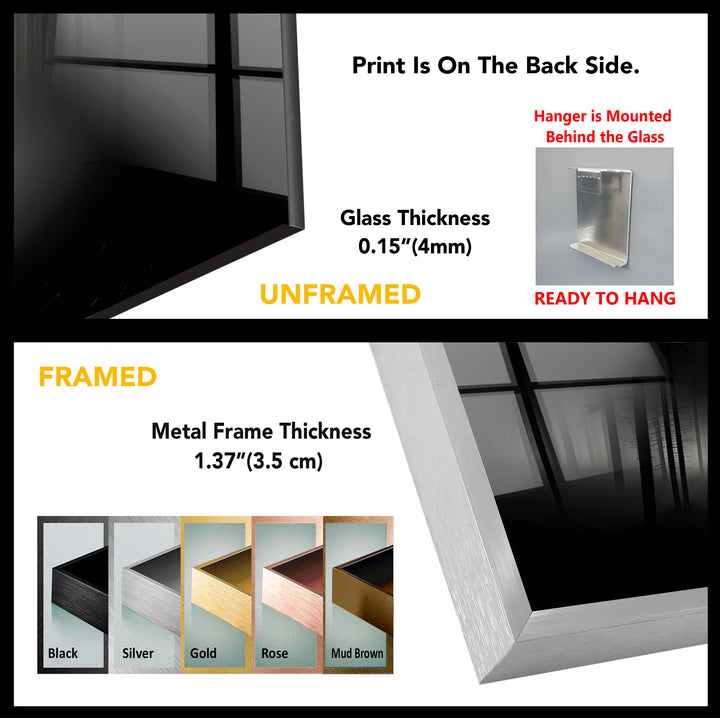 Foggy Forest Black and White Wall Art – Minimalist Glass Print Decor