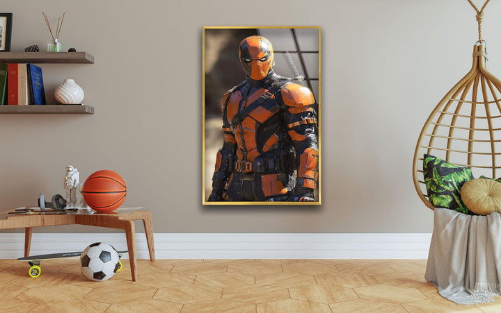 DeathStroke Orange Glass Wall Art large glass photo prints, glass wall photos
