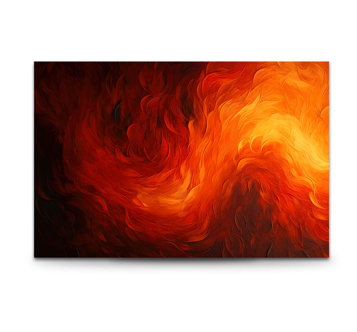 Fiery Abstract Glass Wall Art – Vibrant Red & Orange Flame Energy