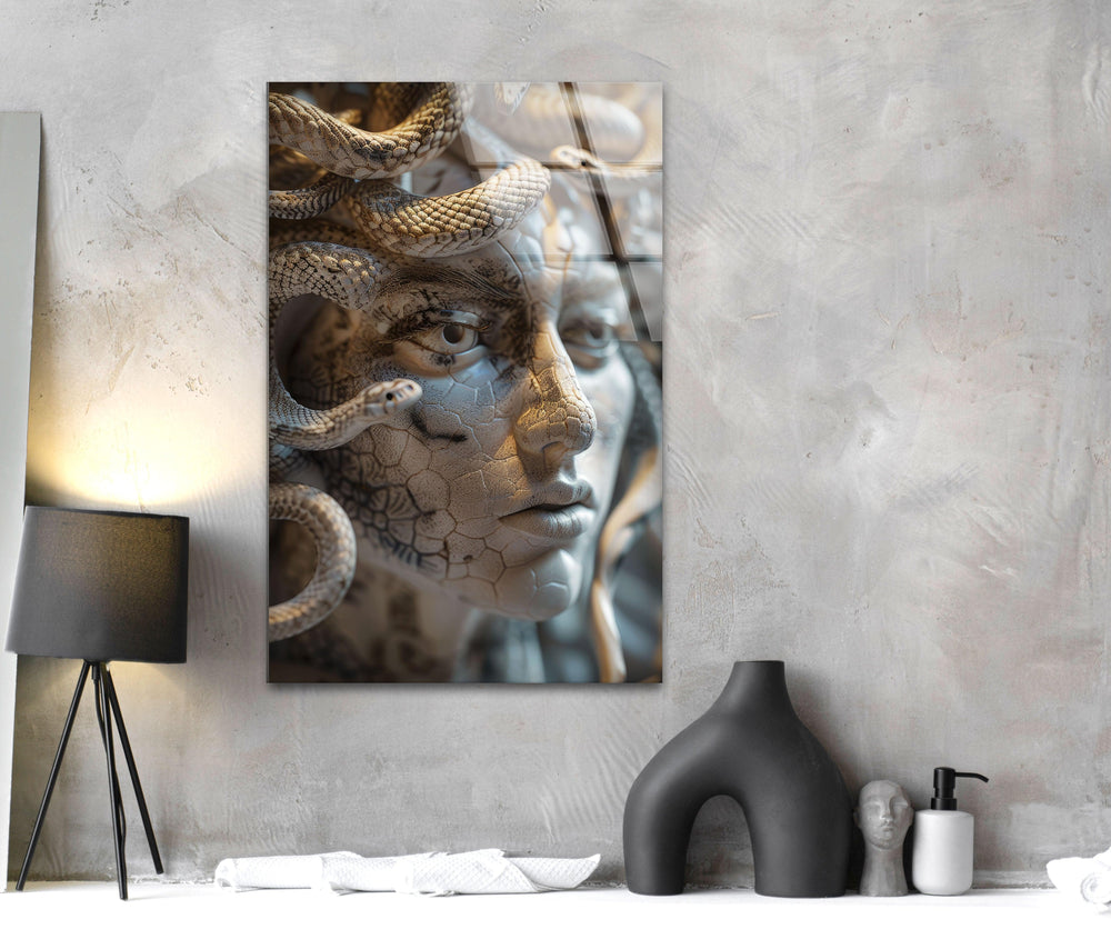 Medusa Tempered Glass Wall Art
