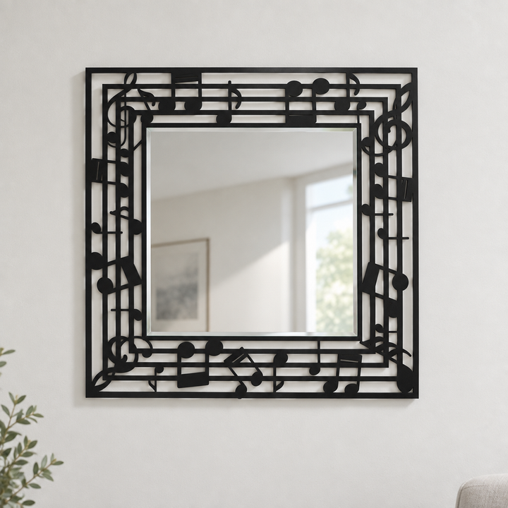 Décoration ronde à motif grec Miroir Mural–Décoration murale miroir classique moderne