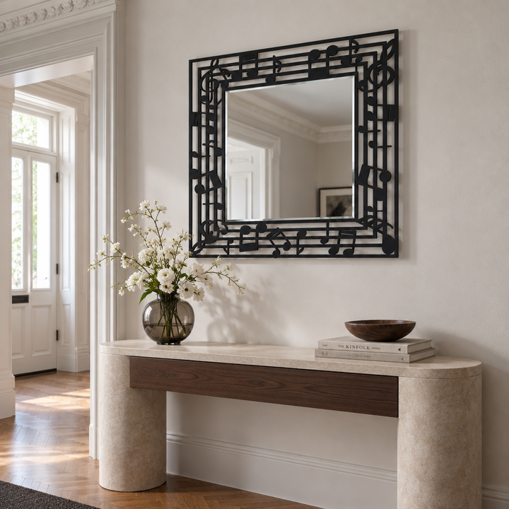 Décoration ronde à motif grec Miroir Mural–Décoration murale miroir classique moderne