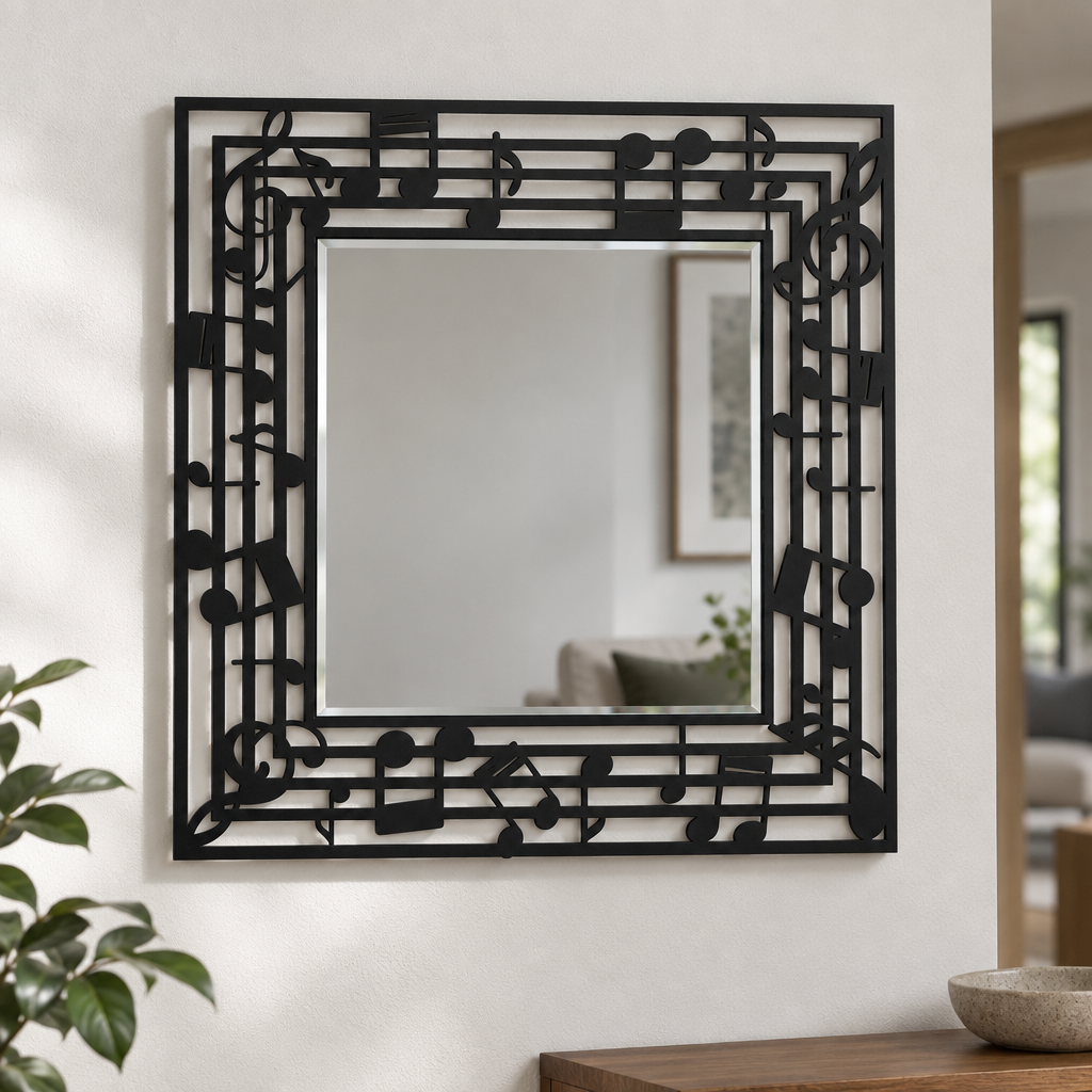 Décoration ronde à motif grec Miroir Mural–Décoration murale miroir classique moderne