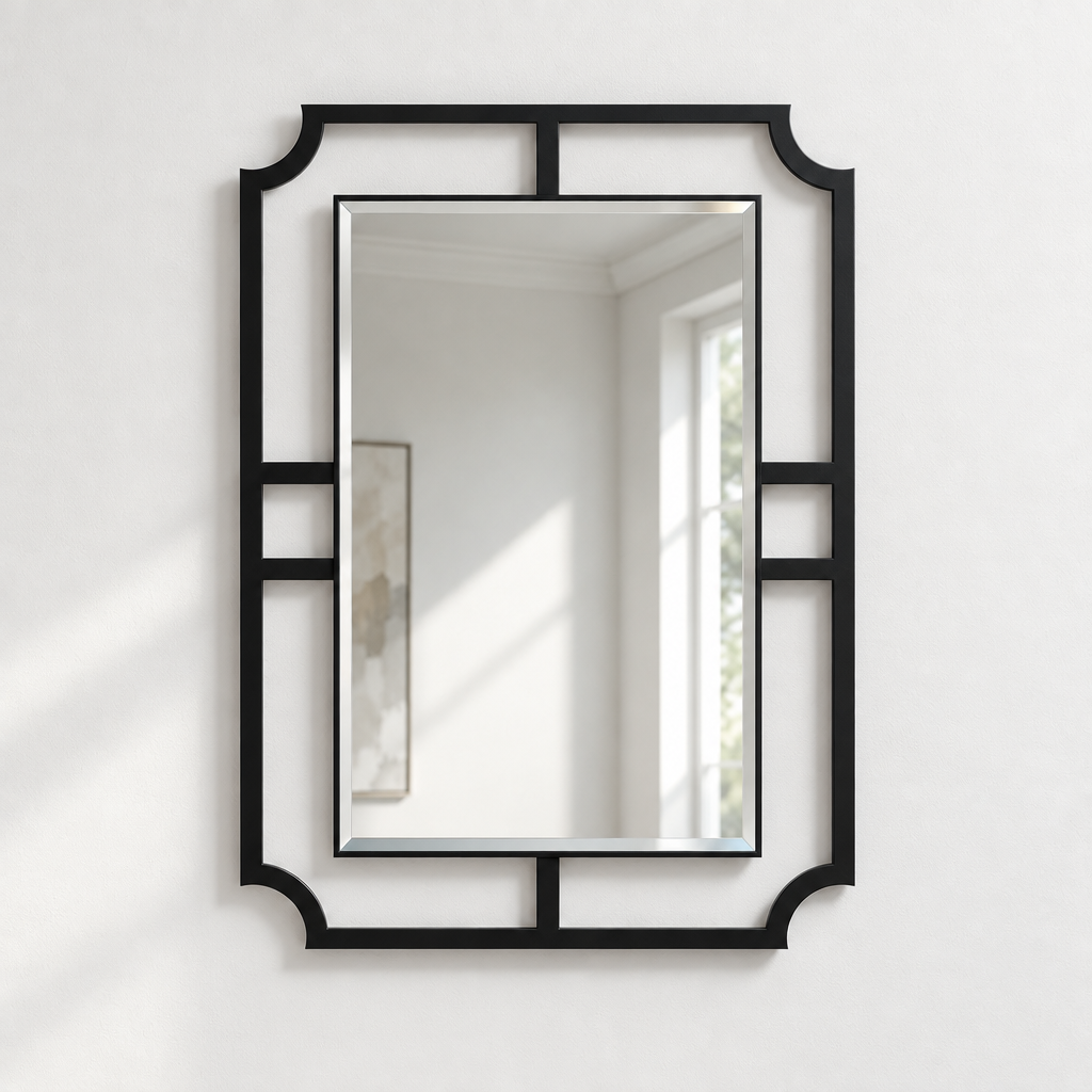 Décoration ronde à motif grec Miroir Mural–Décoration murale miroir classique moderne