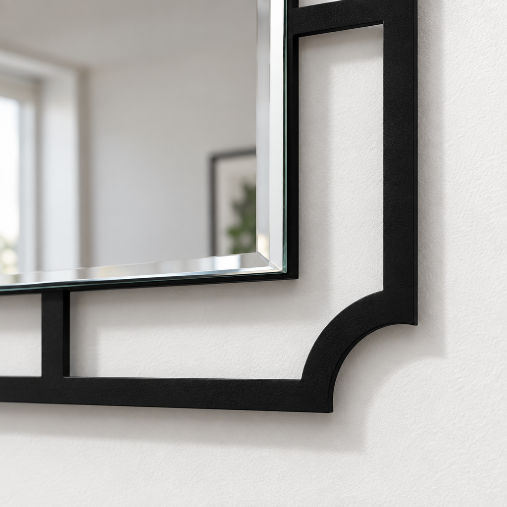 Décoration ronde à motif grec Miroir Mural–Décoration murale miroir classique moderne