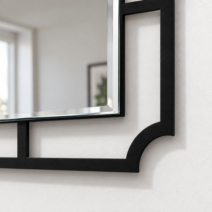 Décoration ronde à motif grec Miroir Mural–Décoration murale miroir classique moderne