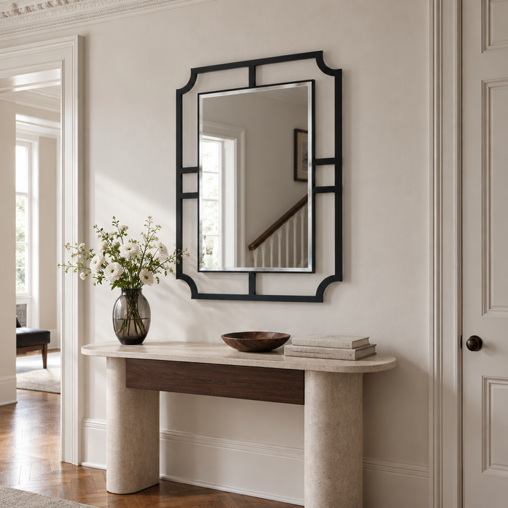 Décoration ronde à motif grec Miroir Mural–Décoration murale miroir classique moderne
