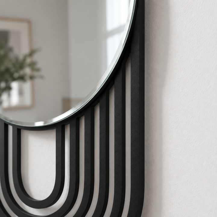 Décoration ronde à motif grec Miroir Mural–Décoration murale miroir classique moderne