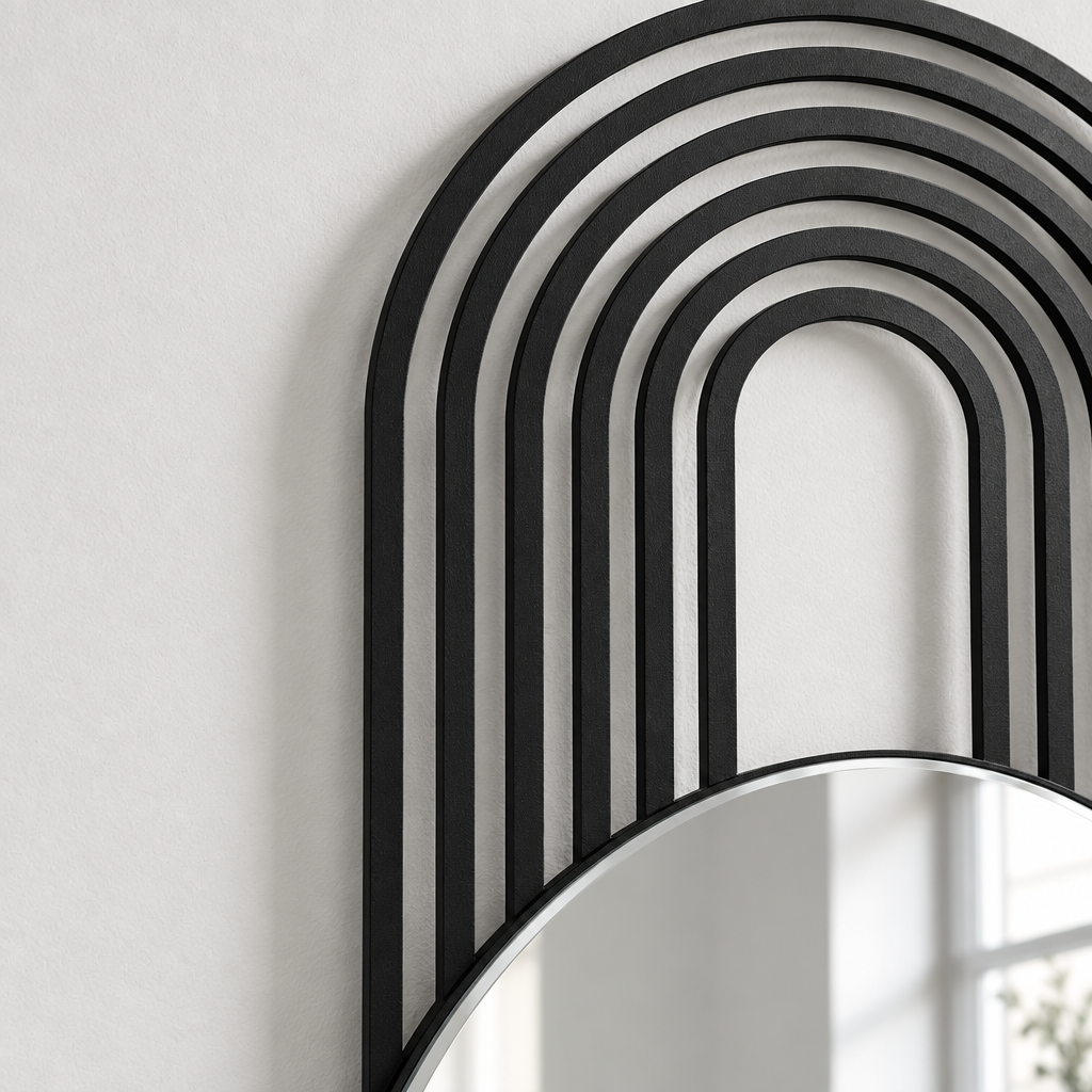 Décoration ronde à motif grec Miroir Mural–Décoration murale miroir classique moderne