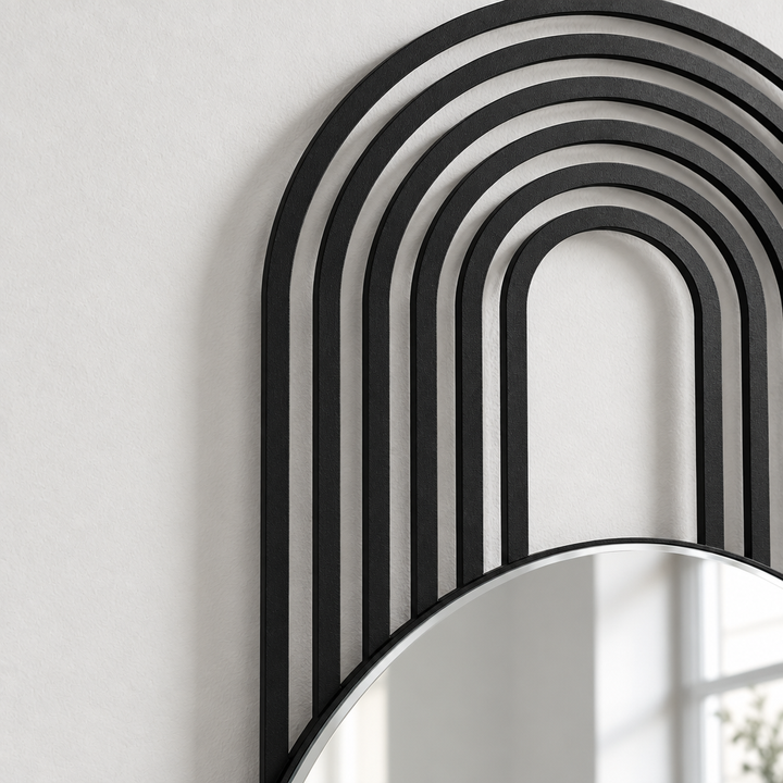 Décoration ronde à motif grec Miroir Mural–Décoration murale miroir classique moderne