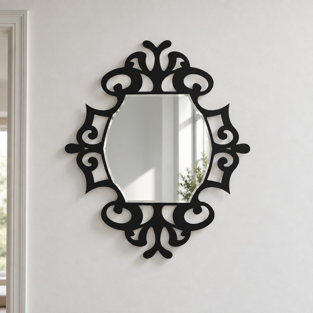 Décoration ronde à motif grec Miroir Mural–Décoration murale miroir classique moderne