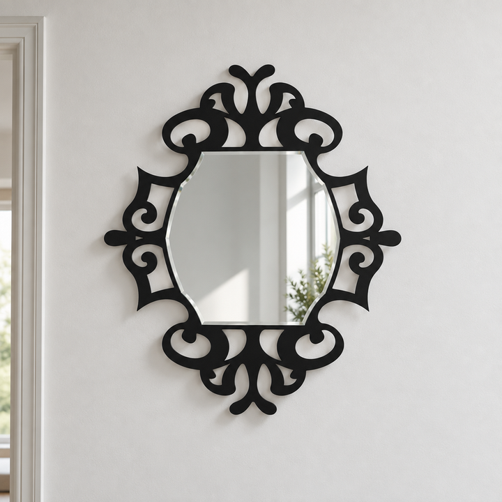 Décoration ronde à motif grec Miroir Mural–Décoration murale miroir classique moderne