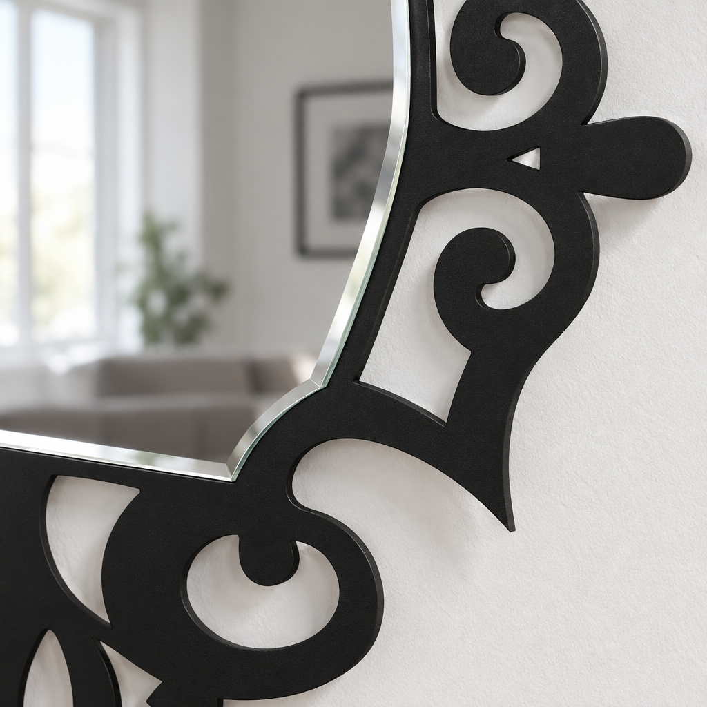 Décoration ronde à motif grec Miroir Mural–Décoration murale miroir classique moderne
