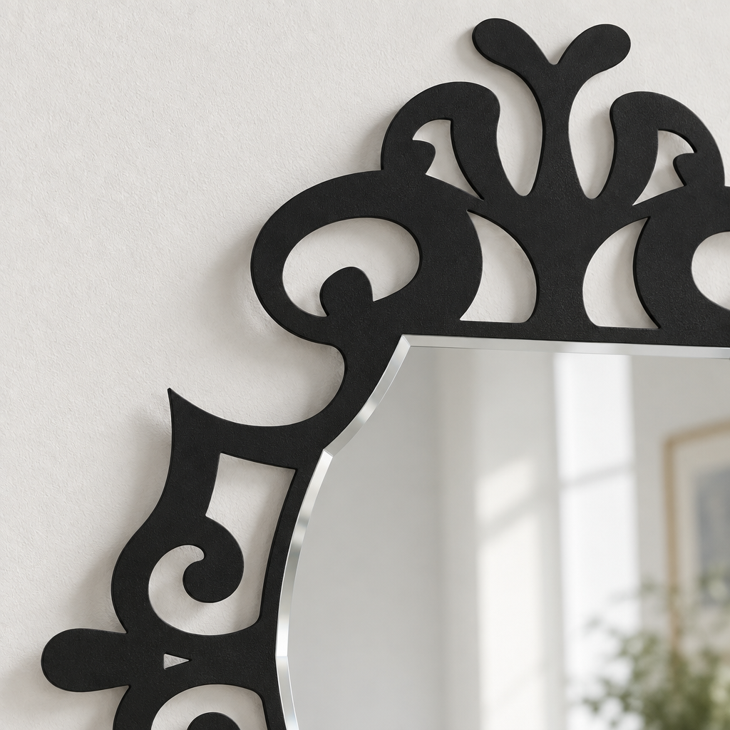 Décoration ronde à motif grec Miroir Mural–Décoration murale miroir classique moderne