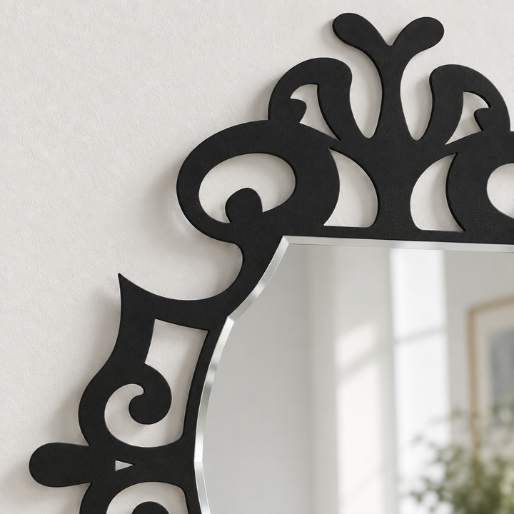 Décoration ronde à motif grec Miroir Mural–Décoration murale miroir classique moderne