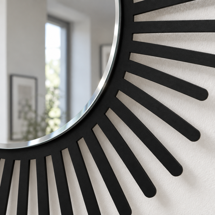 Décoration ronde à motif grec Miroir Mural–Décoration murale miroir classique moderne