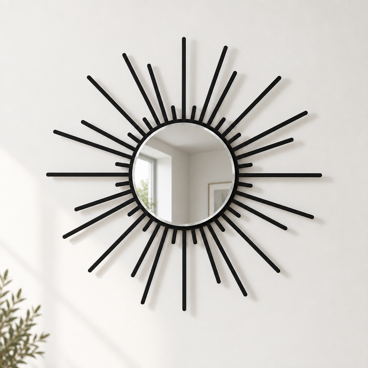 Llave griega redonda decorativa Espejo De Pared – Decoración de pared con espejo clásico moderno