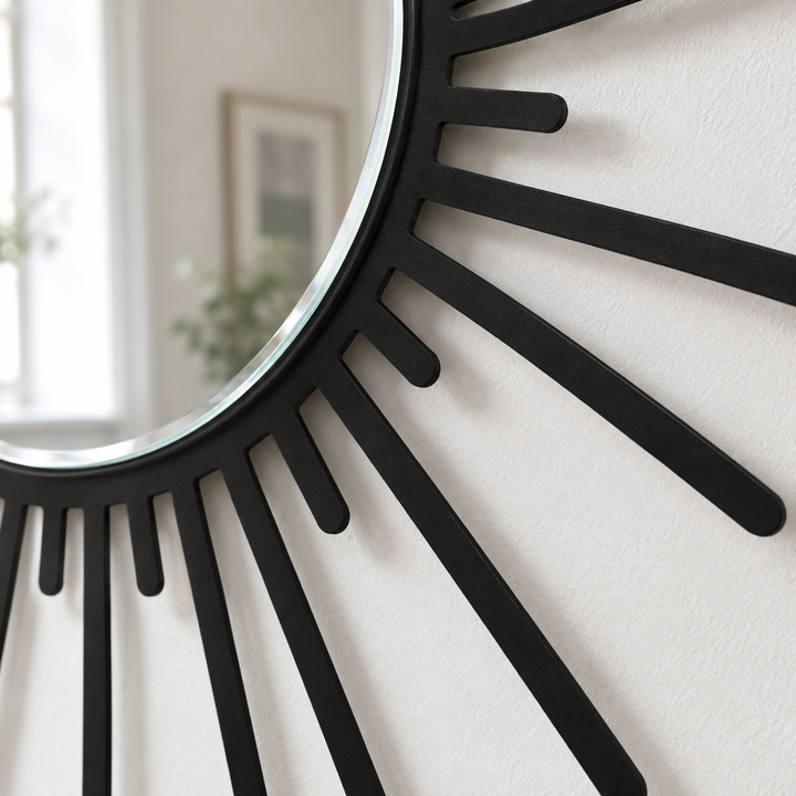 Llave griega redonda decorativa Espejo De Pared – Decoración de pared con espejo clásico moderno