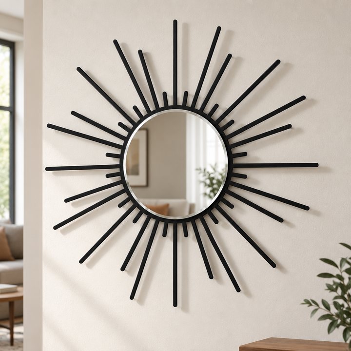 Llave griega redonda decorativa Espejo De Pared – Decoración de pared con espejo clásico moderno