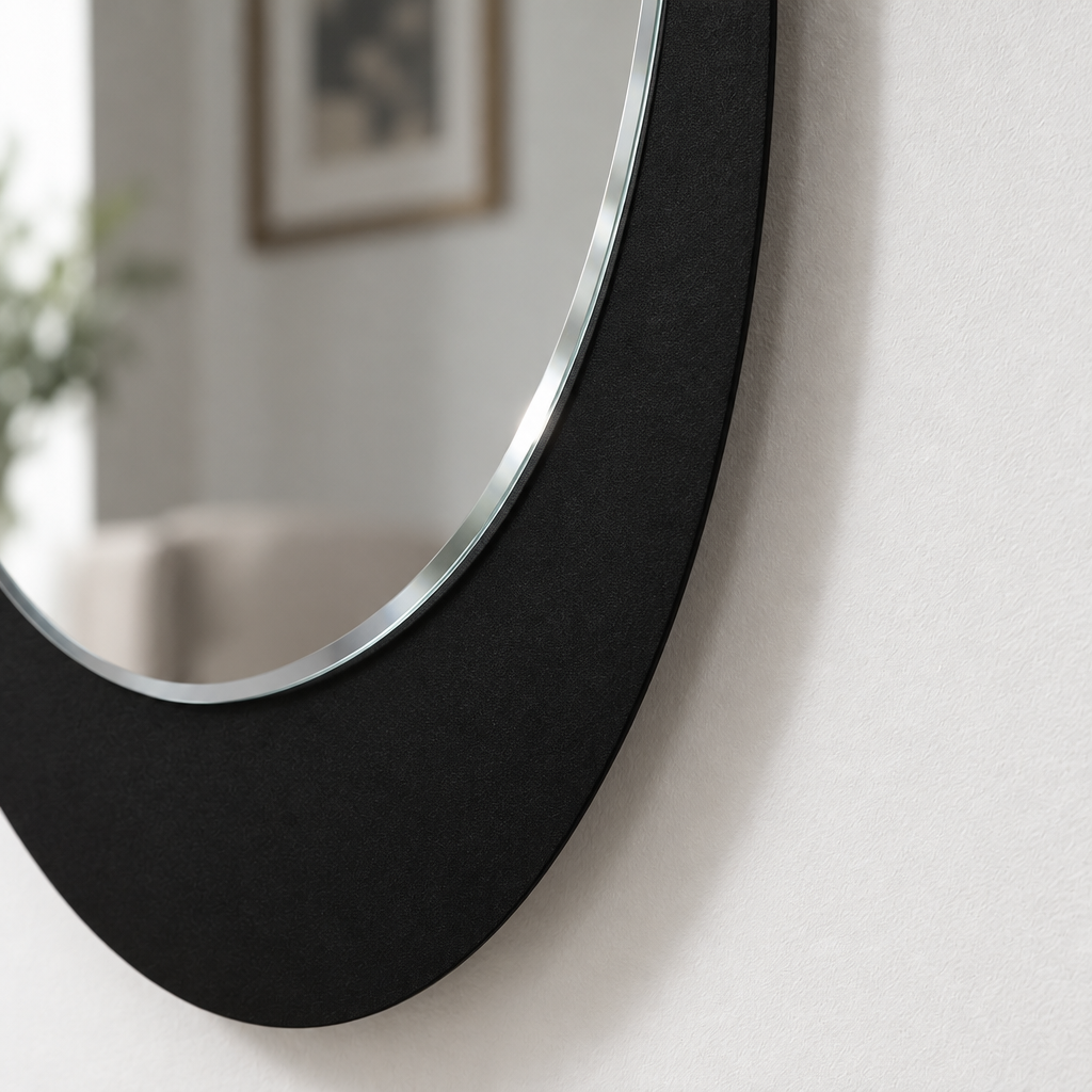 Llave griega redonda decorativa Espejo De Pared – Decoración de pared con espejo clásico moderno