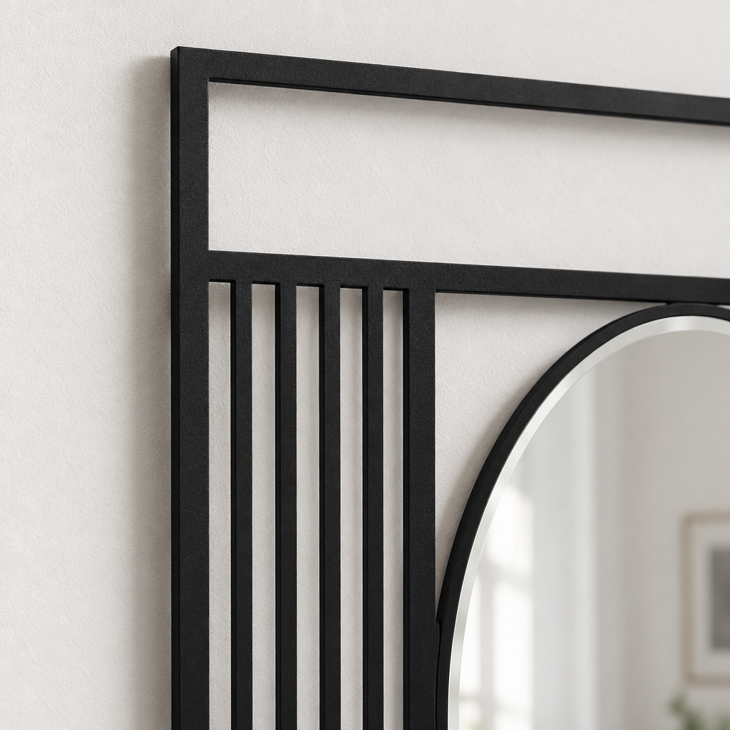 Décoration ronde à motif grec Miroir Mural–Décoration murale miroir classique moderne