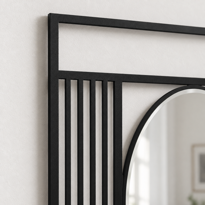 Décoration ronde à motif grec Miroir Mural–Décoration murale miroir classique moderne