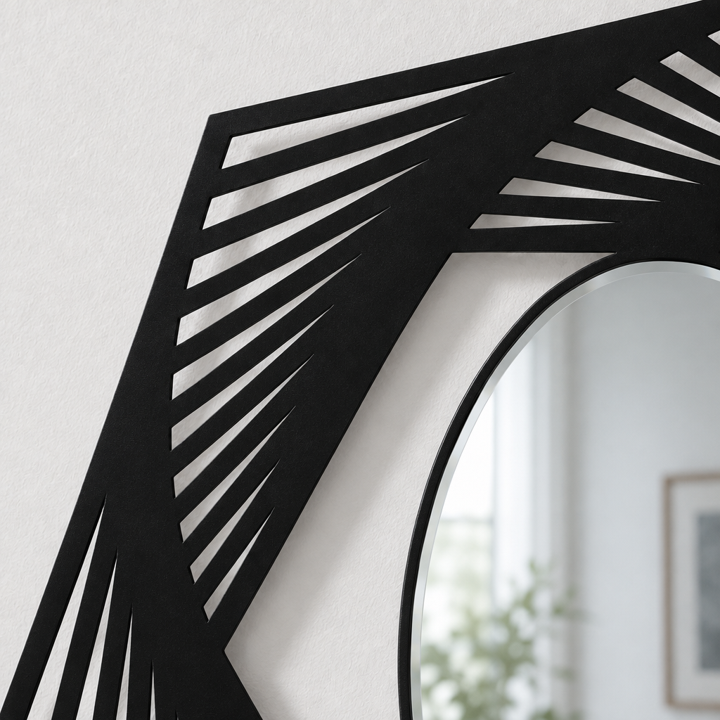 Décoration ronde à motif grec Miroir Mural–Décoration murale miroir classique moderne