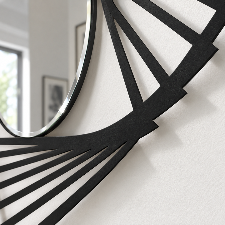Llave griega redonda decorativa Espejo De Pared – Decoración de pared con espejo clásico moderno