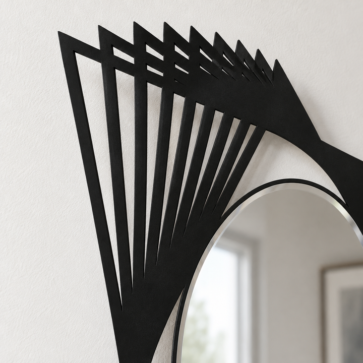 Llave griega redonda decorativa Espejo De Pared – Decoración de pared con espejo clásico moderno