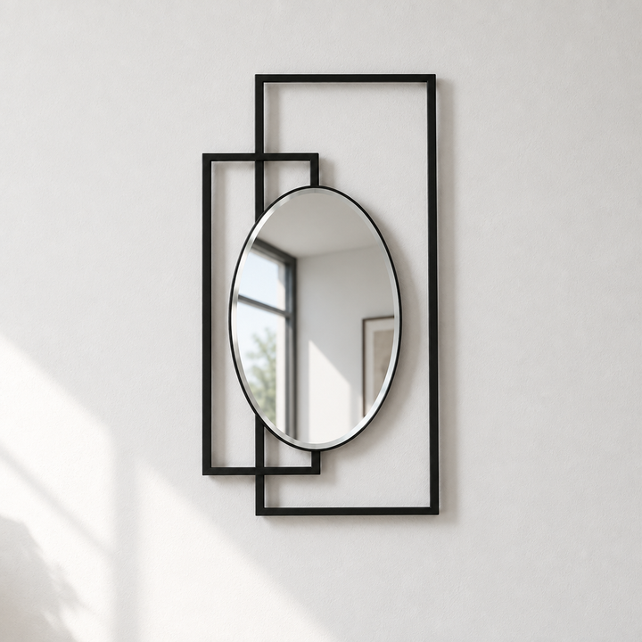 Interlock Geometry Oval Wall Mirror – Modern Art Lines