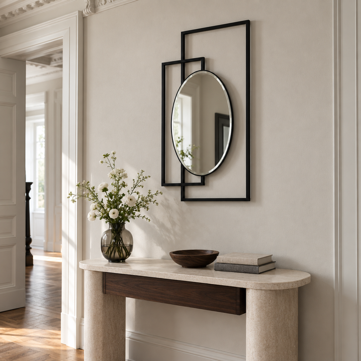 Interlock Geometry Oval Wall Mirror – Modern Art Lines