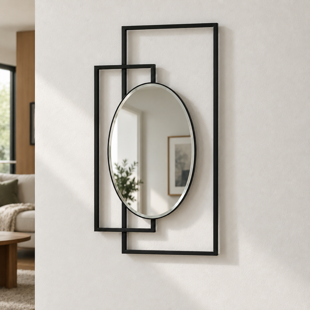 Interlock Geometry Oval Wall Mirror – Modern Art Lines