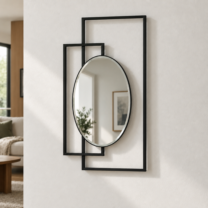 Interlock Geometry Oval Wall Mirror – Modern Art Lines