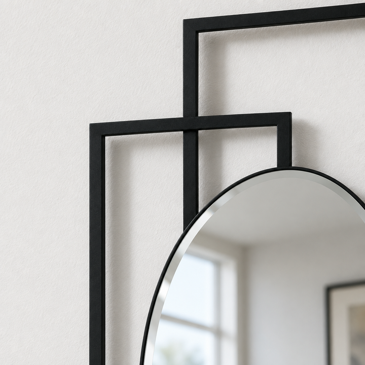 Interlock Geometry Oval Wall Mirror – Modern Art Lines