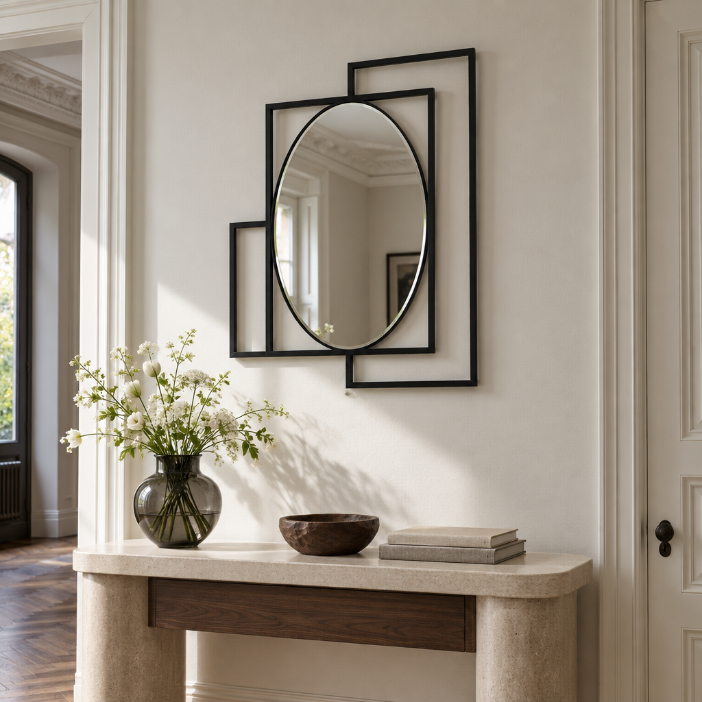 Framed Overlap Oval Wall Mirror – Bold Modern Geometry