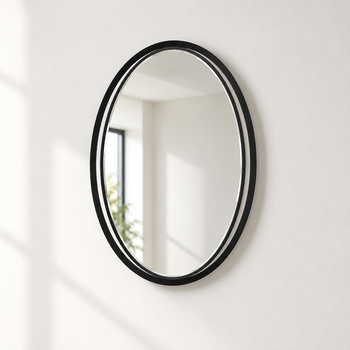 Óvalo minimalista Espejo De Pared con marco de borde limpio