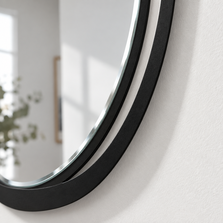 Óvalo minimalista Espejo De Pared con marco de borde limpio