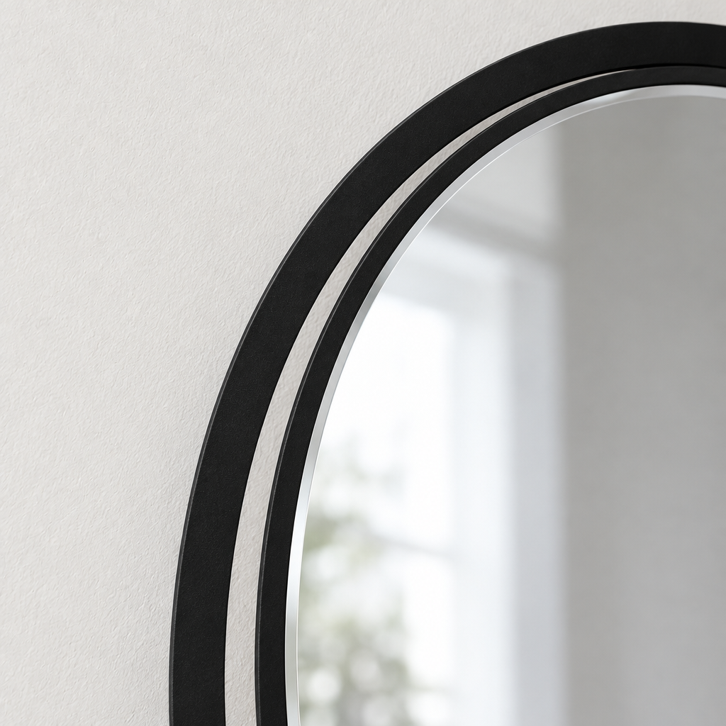 Óvalo minimalista Espejo De Pared con marco de borde limpio