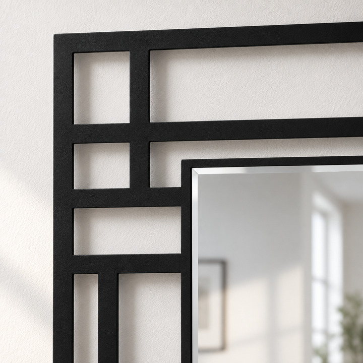 Rejilla estructurada: metal geométrico moderno Espejo De Pared