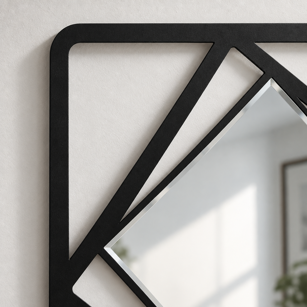 Capas cuadradas rotadas – Metal geométrico Espejo De Pared